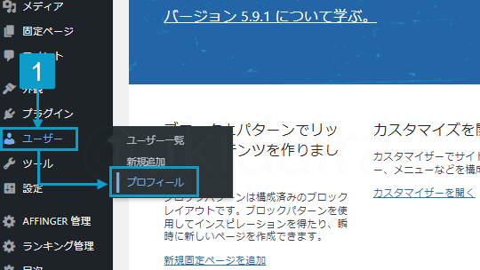 プロフィールを作る手順1。詳細は吹き出しボックスに記載