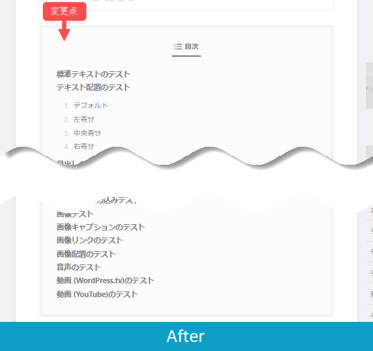 すごい目次のデザイン変更後