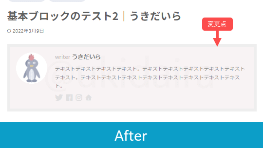記事上部のプロフィールをカスタマイズした後(PC表示)